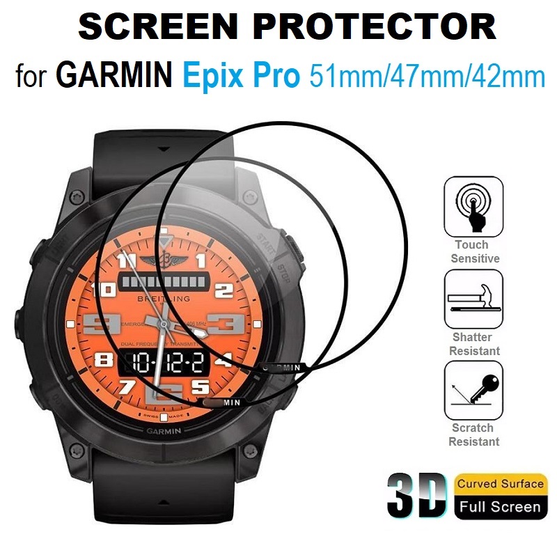 Curved Edge Screen - 3 個の 3D 曲面エッジスクリーンプロテクター Garmin Epix