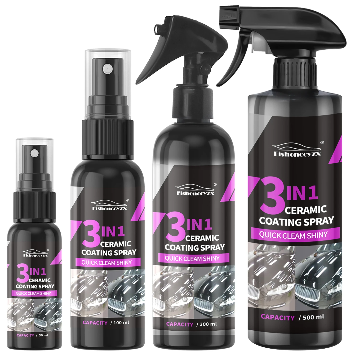 Nano Liquid Coating - 3 in 1 車用セラミック液体コーティングスプレー ナノクリスタル疎水層研磨剤 高光沢塗装保護ワックス