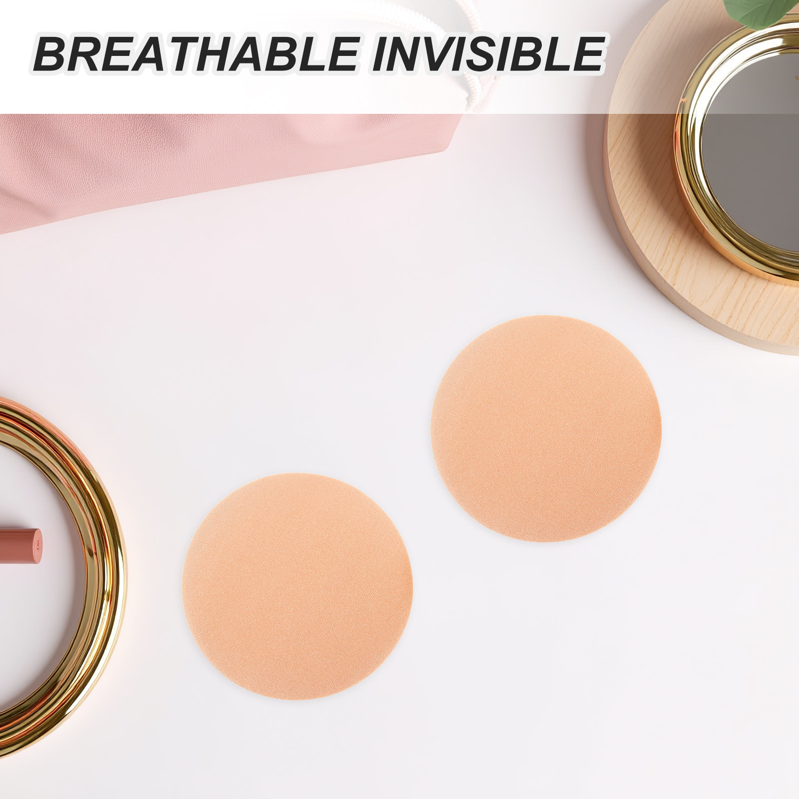 4 ペアの目に見えない乳首カバー 女性用 通気性のあるコット - Full Cover Adhesive のレビューと価格