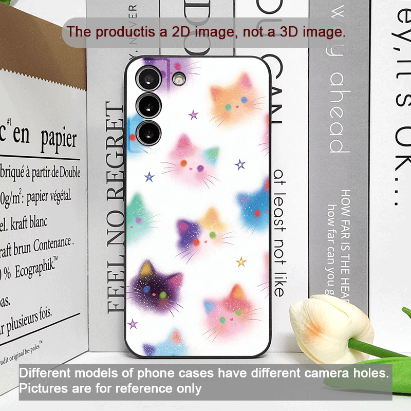 面白い落書きカラフルな猫の頭プリント入りスマホケース Hua - Huawei Mate 60 のレビューと価格