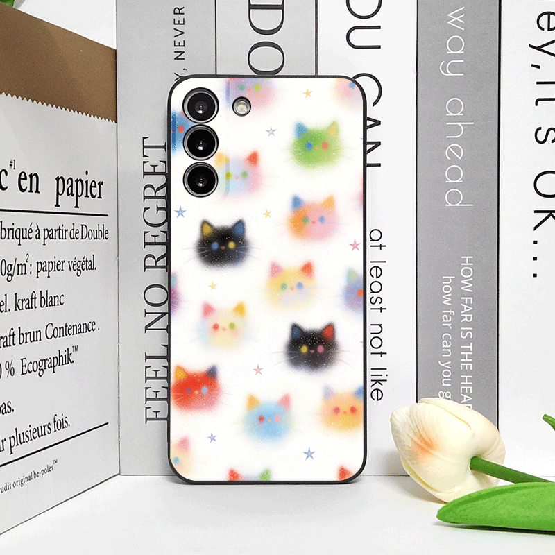 面白い落書きカラフルな猫の頭プリント入りスマホケース Hua - Huawei Mate 60 のレビューと価格