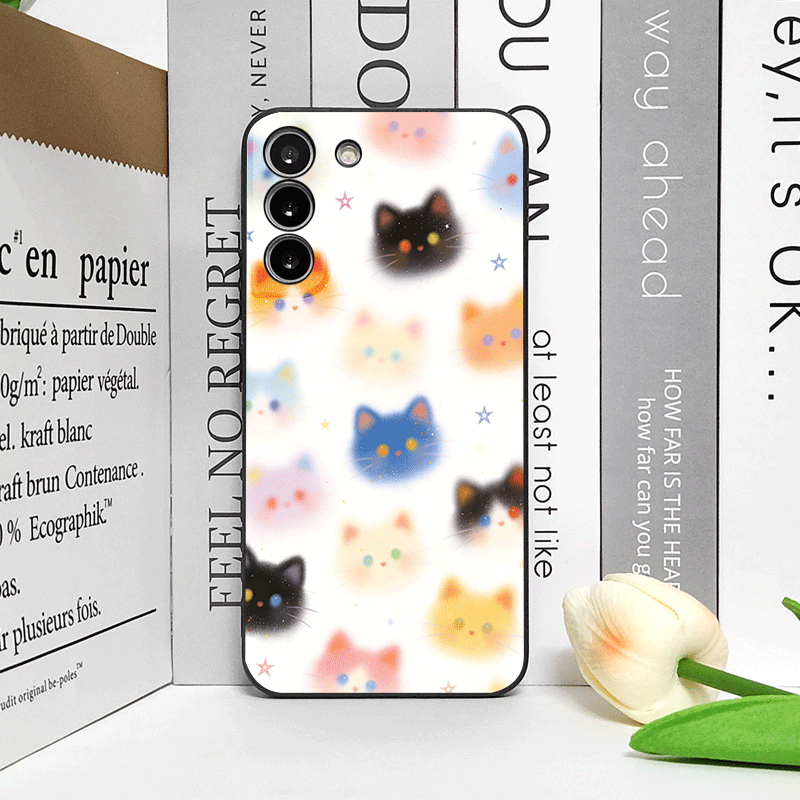 面白い落書きカラフルな猫の頭プリント入りスマホケース Hua - Huawei Mate 60 のレビューと価格